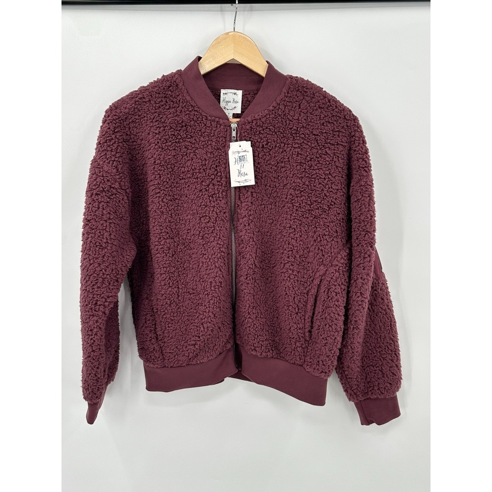 Hippie Rose Cozy Bomber Womens S Soft Fluffy Cozycore Cabincore Outdoors Fall